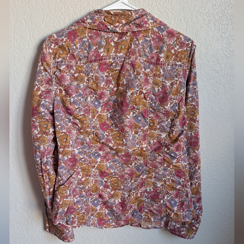 Tommy Hilfiger Pink Fall Floral Longsleeve Button Down Size Medium - Picture 9 of 9